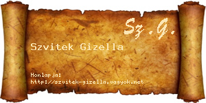 Szvitek Gizella névjegykártya
